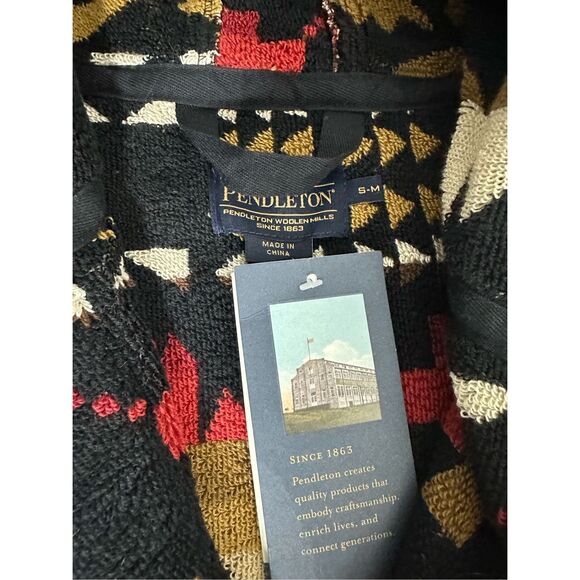 NWT Pendleton Unisex Patterned Long Sleeve Plush Terry Velour Robe Size S/M - Picture 10 of 12